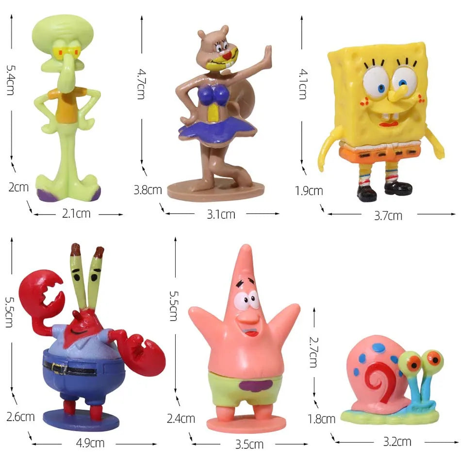 6~8pcs SpongeBob SquarePants Figure Set - Image 4