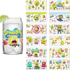 Miniso SpongeBob UV DTF 3D Crystal Stickers
