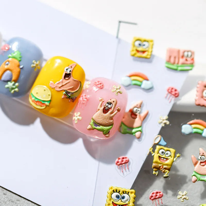 SpongeBob 5D Relief Nail Art Stickers - Image 4