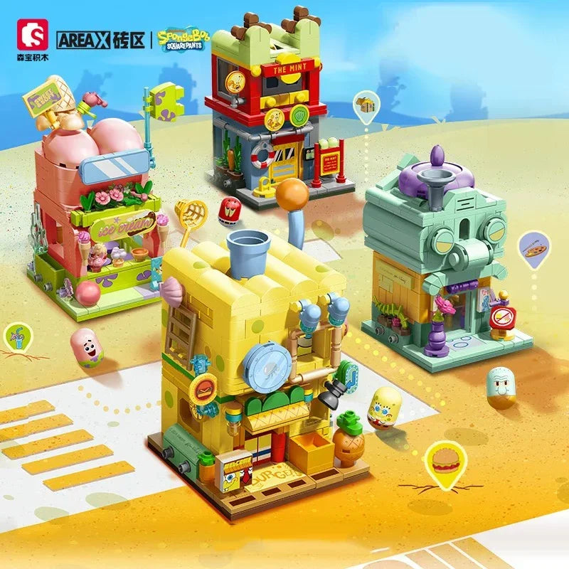 SpongeBob SquarePants Double Layer Street Scene Building Blocks
